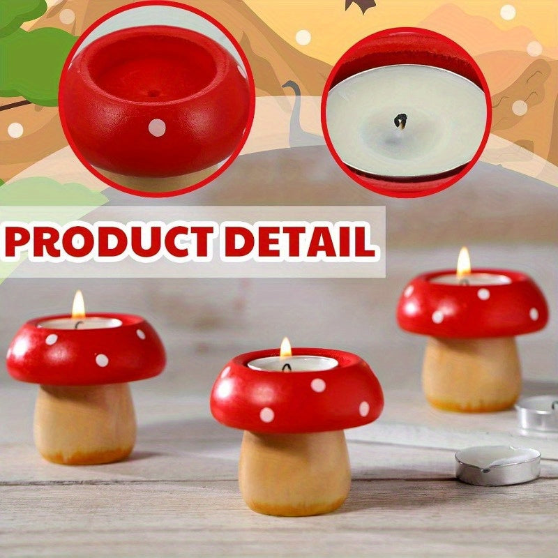 Skorter | 3 pcs wooden mushroom tea pockets - Cute decoration for table decor