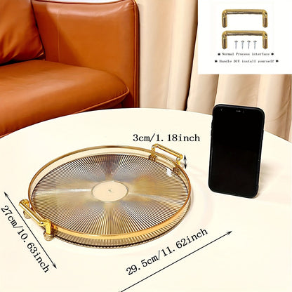 Skorter | AcrylicTray - Acrylic serving bowl with gold handle | For dessert and snacks