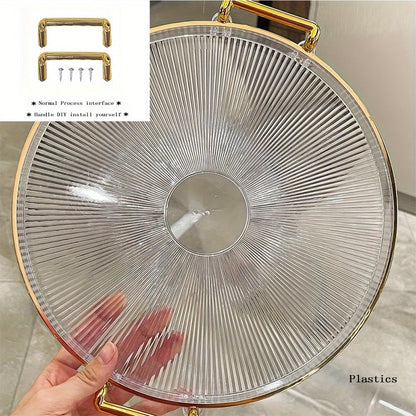 Skorter | AcrylicTray - Acrylic serving bowl with gold handle | For dessert and snacks