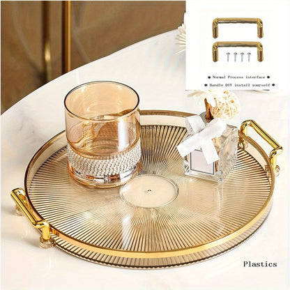 Skorter | AcrylicTray - Acrylic serving bowl with gold handle | For dessert and snacks