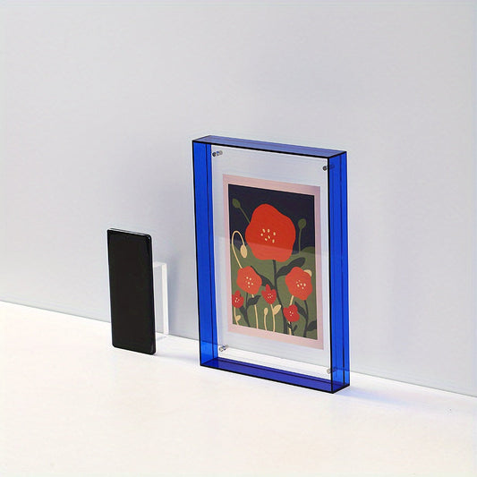 Skorter | 1 pcs Vertical Acrylic Picture Box - Transparent Double-sided Picture Frame in Art Deco Style, Suitable for Wall and Table Decoration