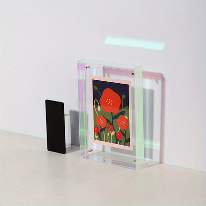 Skorter | 1 pcs Vertical Acrylic Picture Box - Transparent Double-sided Picture Frame in Art Deco Style, Suitable for Wall and Table Decoration