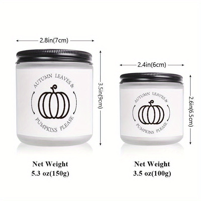 Skorter | Autumn Leaves & Pumpkin Scented Candle - Glass Jar with Lid, Seasonal Aromatherapy Without Electricity