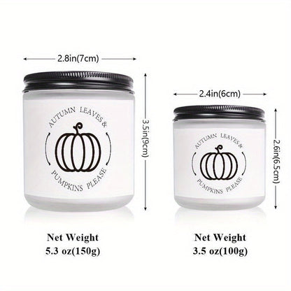Skorter | Autumn Leaves & Pumpkin Scented Candle - Glass Jar with Lid, Seasonal Aromatherapy Without Electricity