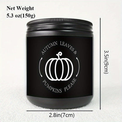 Skorter | Autumn Leaves & Pumpkin Scented Candle - Glass Jar with Lid, Seasonal Aromatherapy Without Electricity