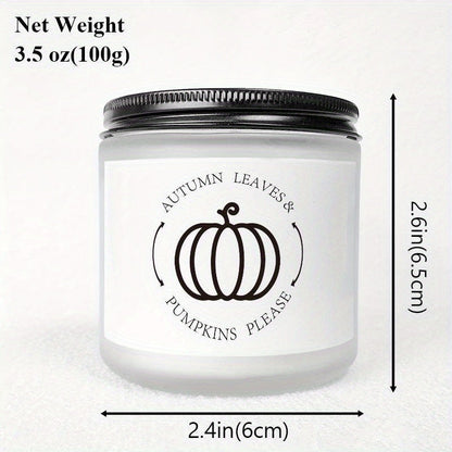 Skorter | Autumn Leaves & Pumpkin Scented Candle - Glass Jar with Lid, Seasonal Aromatherapy Without Electricity