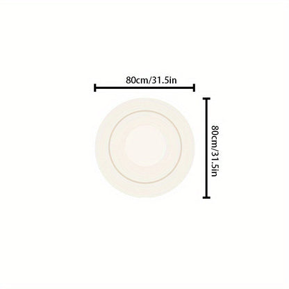 Skorter | Elegant Cream Round Rug - Soft, Non-Slip, Machine Washable - Perfect for Living Room, Bedroom, and Home Office