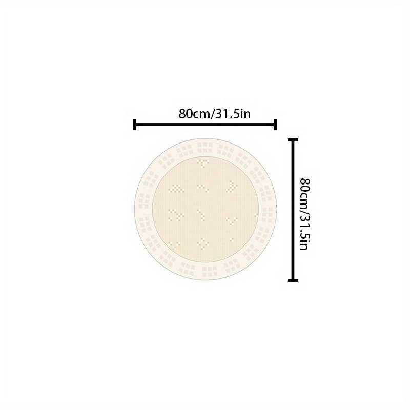 Skorter | Elegant Cream Round Rug - Soft, Non-Slip, Machine Washable - Perfect for Living Room, Bedroom, and Home Office