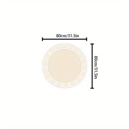 Skorter | Elegant Cream Round Rug - Soft, Non-Slip, Machine Washable - Perfect for Living Room, Bedroom, and Home Office