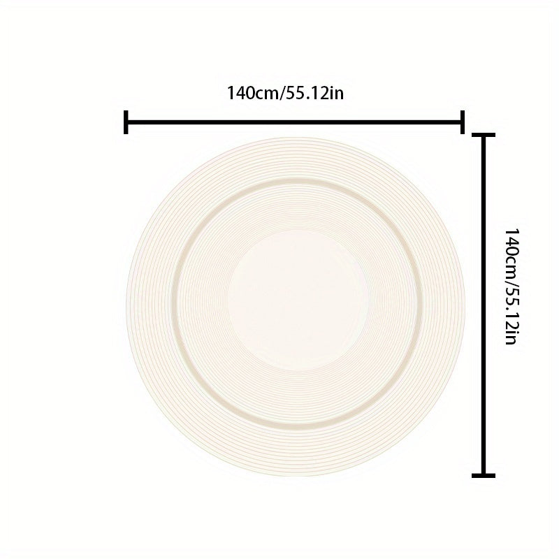 Skorter | Elegant Cream Round Rug - Soft, Non-Slip, Machine Washable - Perfect for Living Room, Bedroom, and Home Office