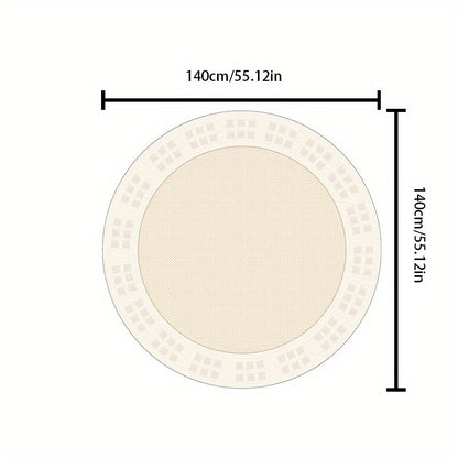 Skorter | Elegant Cream Round Rug - Soft, Non-Slip, Machine Washable - Perfect for Living Room, Bedroom, and Home Office
