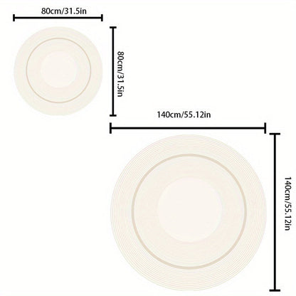 Skorter | Elegant Cream Round Rug - Soft, Non-Slip, Machine Washable - Perfect for Living Room, Bedroom, and Home Office