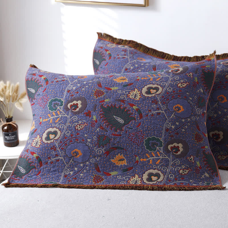 Skorter | Cotton Gauze Vintage Floral Pillow Towel(2PCS)