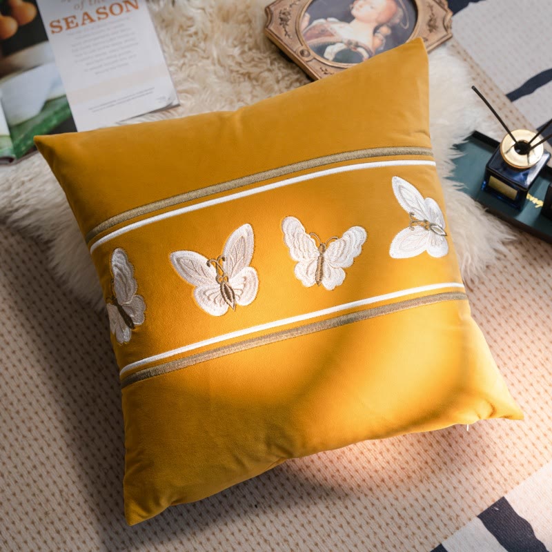 Skorter | Embroidery Butterfly Soft Decorative Pillowcase