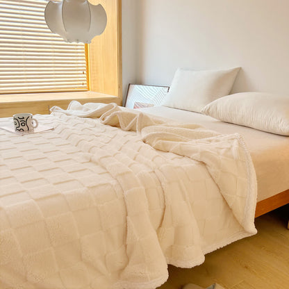 Skorter | Checkerboard Texture Soft Sherpa Blanket