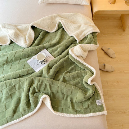 Skorter | Checkerboard Texture Soft Sherpa Blanket