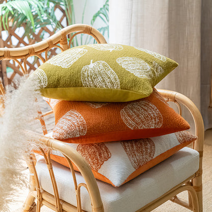 Skorter | Chenille Halloween Festive Pumpkin Pillow Cover