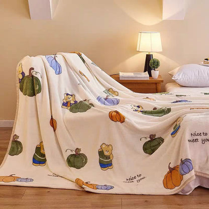 Skorter | Cartoon Pumpkin Cute Bear Flannel Blanket