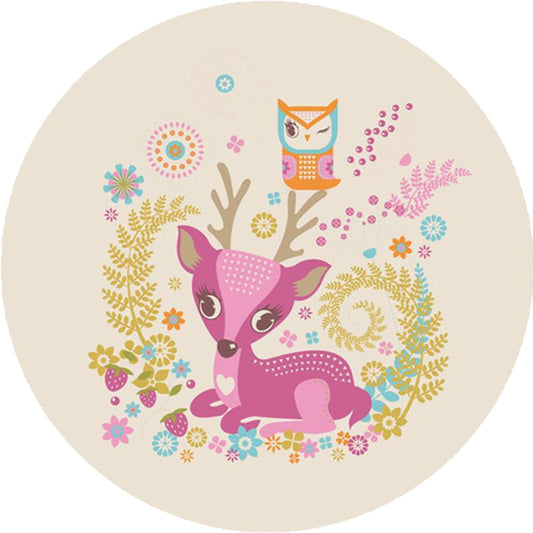 Skorter | Beautiful Cartoon Animal Pattern Rug Beige and Red Kids Rug Polyester Pet-Friendly Washable Area Rug for the Children's Room