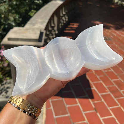 Skorter | CrystalHola - Boho Chic Gypsum Moon with Crystal Details