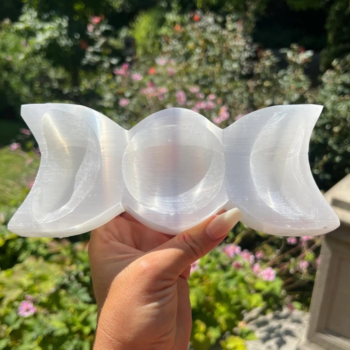 Skorter | CrystalHola - Boho Chic Gypsum Moon with Crystal Details