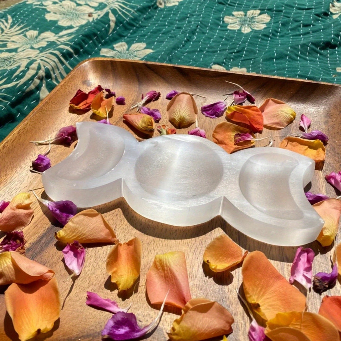 Skorter | CrystalHola - Boho Chic Gypsum Moon with Crystal Details