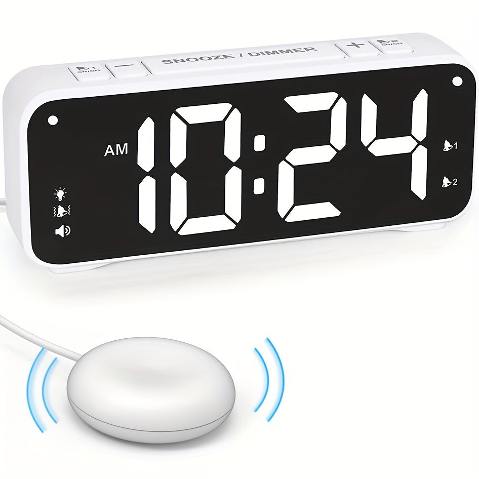 Skorter | LoudClock - Vibrating Alarm Clock with Large LED Display and Dual Alarms