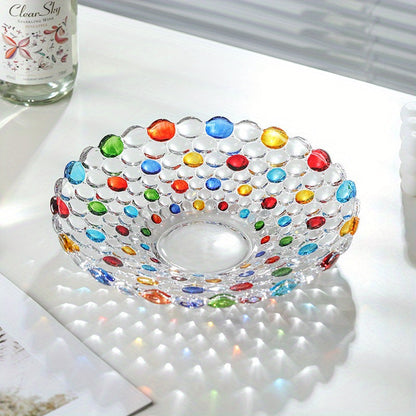 Skorter | BohoServe-Poledott Bowl - Colorful Glass Fruit Bowl for Home & Kitchen
