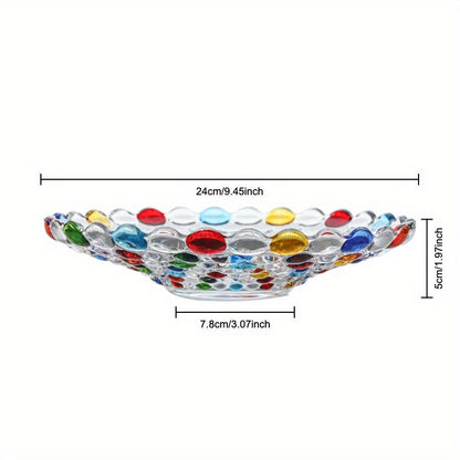 Skorter | BohoServe-Poledott Bowl - Colorful Glass Fruit Bowl for Home & Kitchen