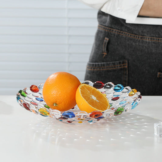 Skorter | BohoServe-Poledott Bowl - Colorful Glass Fruit Bowl for Home & Kitchen