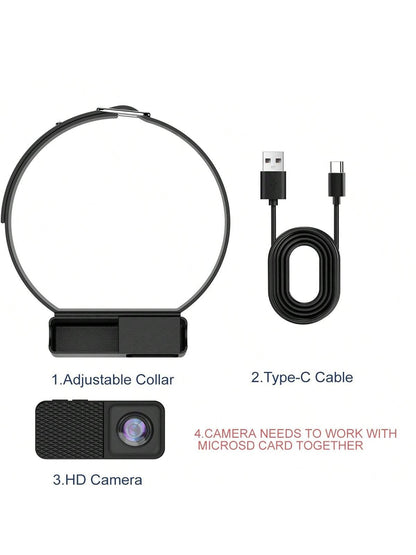 Skorter | Bärbar 160° husdjurskamera för katter och hundar med 1080P HD-video – 32 GB