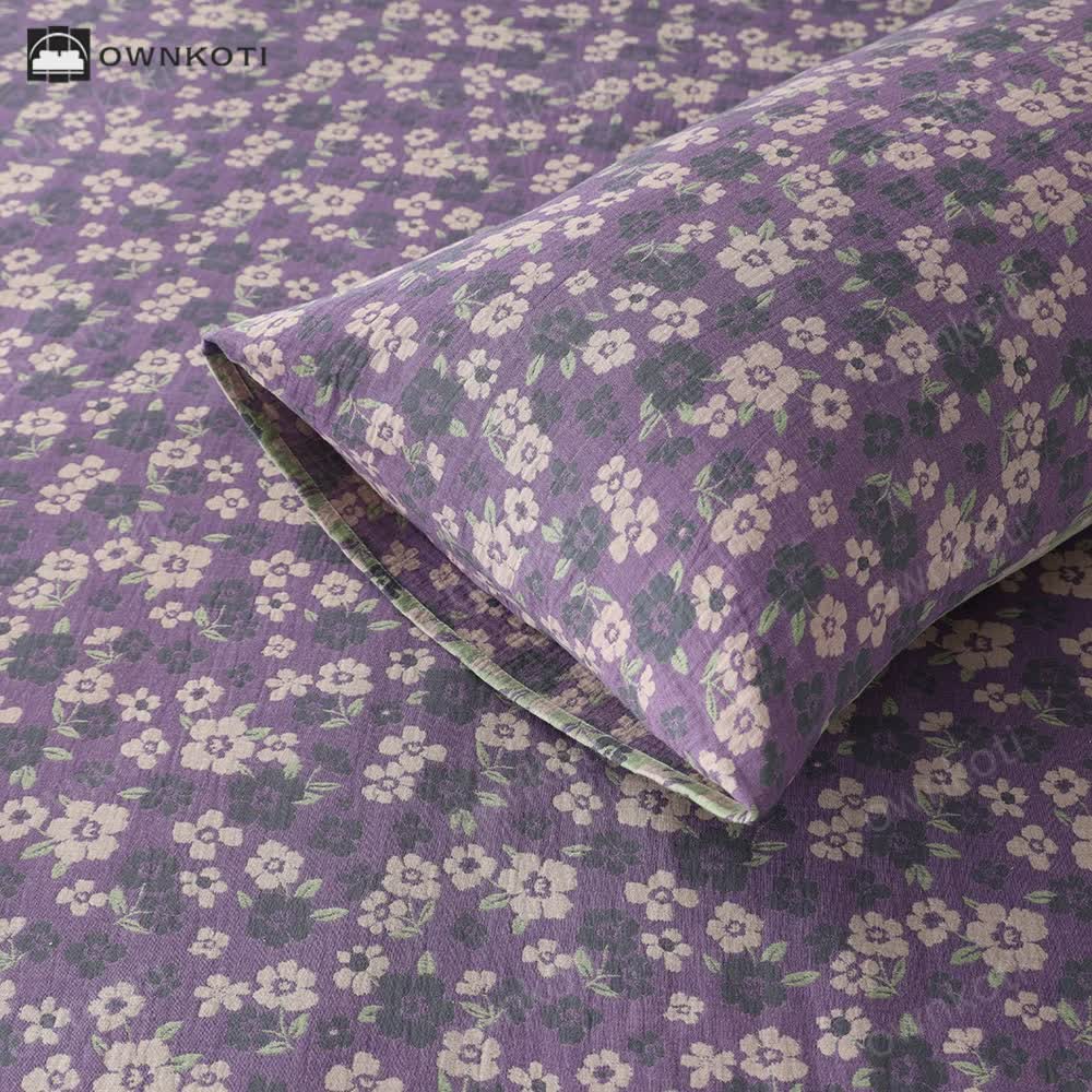 Skorter | Cotton Gauze Jacquard Floral Soft Pillowcases(2PCS)