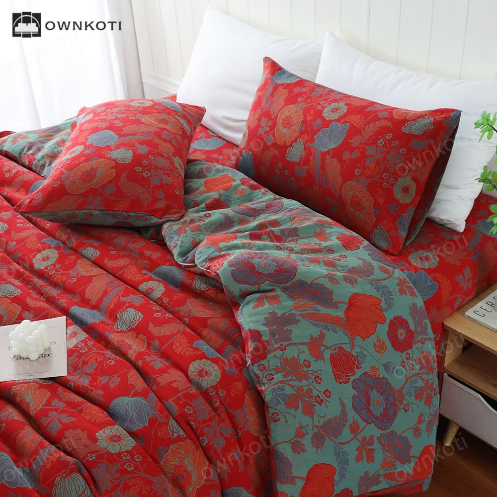 Skorter | Breathable Cotton Gauze Floral Pillowcases(2PCS)