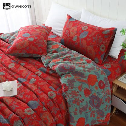 Skorter | Breathable Cotton Gauze Floral Pillowcases(2PCS)