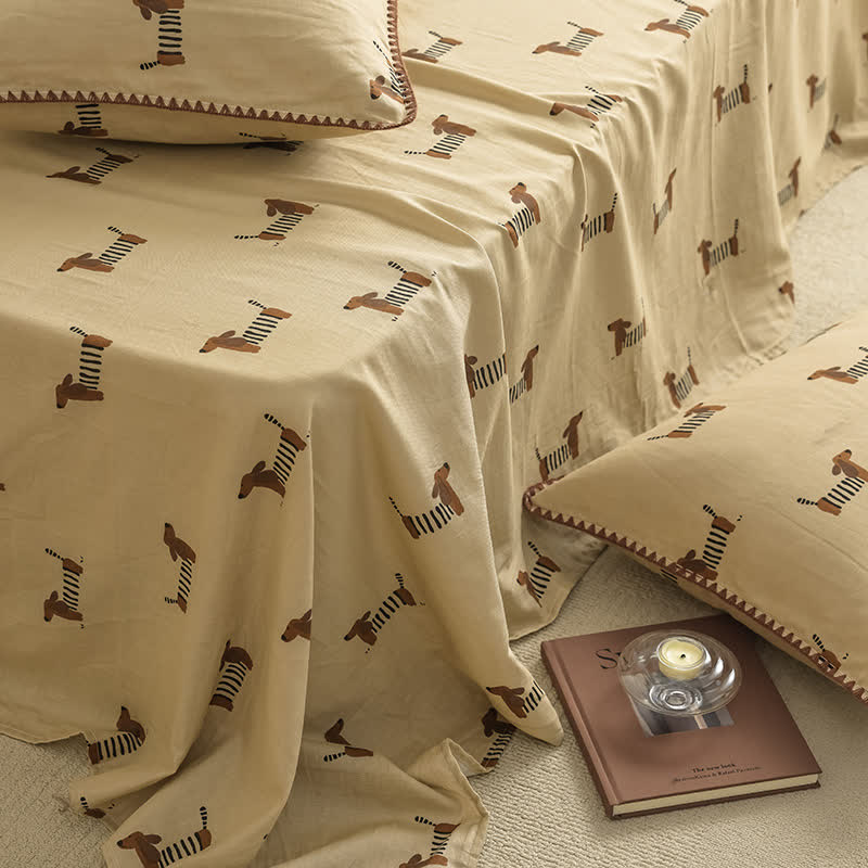 Skorter | Dachshund Double Layers Cotton Gauze Coverlet