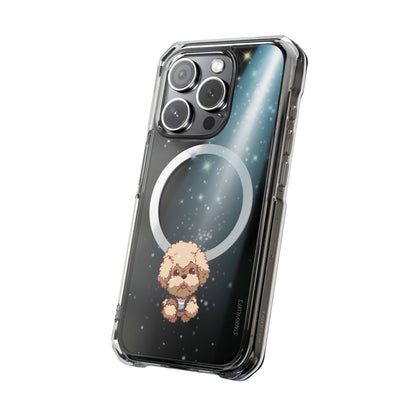 Skorter | Fluff's - Pookie the Poodle Beaming in Space Magnetic Clear Case for iPhone Series