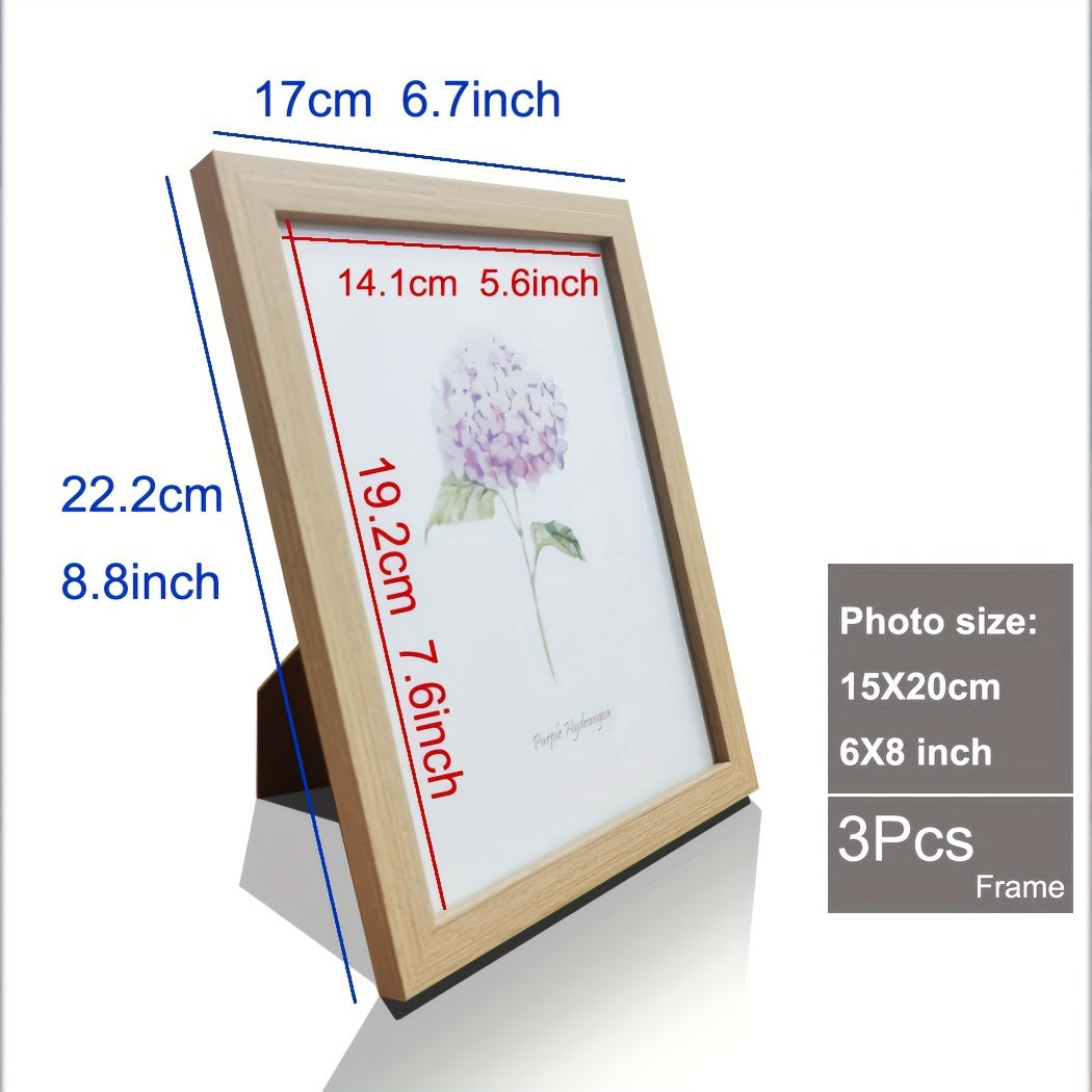 Skorter | 3-part Wooden Picture Frame - Classic Picture Frame for Wall and Table Decoration, Perfect for Parties and Gifts