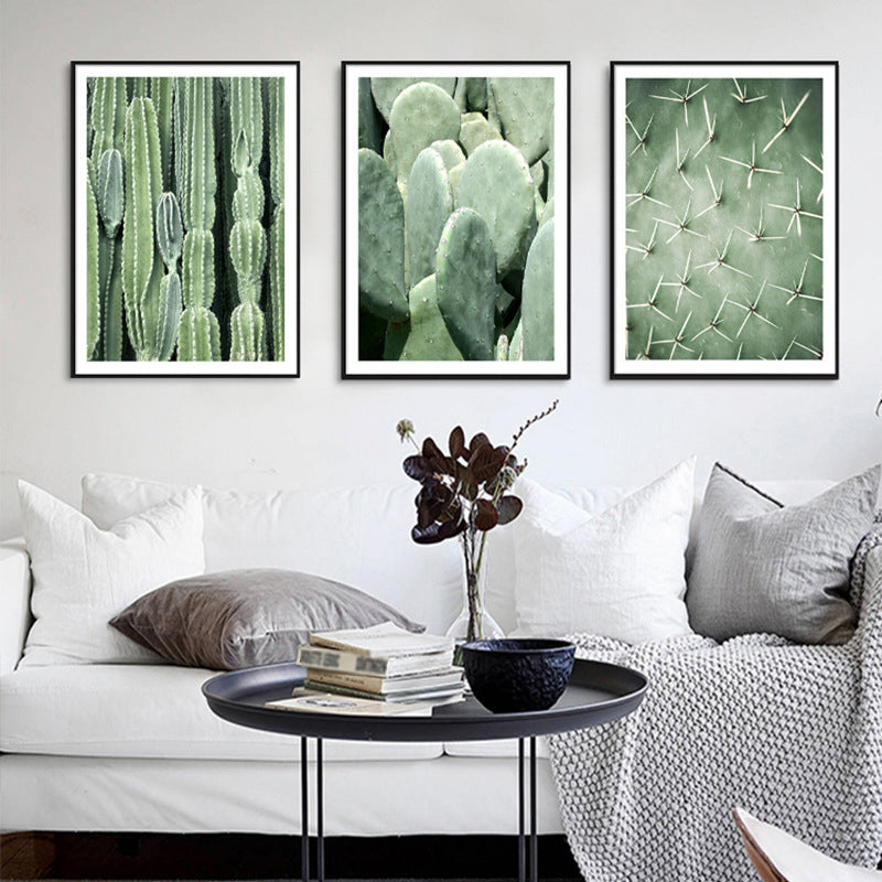 Skorter | Cactus Signs Soft Color Canvas Wall Art Print Texture, Multiple Size Options