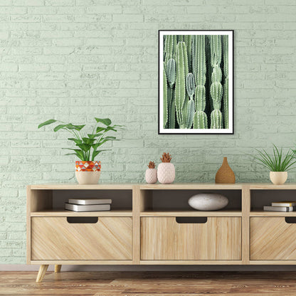 Skorter | Cactus Signs Soft Color Canvas Wall Art Print Texture, Multiple Size Options
