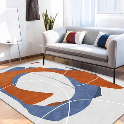 Skorter | Creative Multicolor Modernist Carpet Polyester Abstract Carpet Washable Pet-Friendly Non-Slip Rug for Living Room