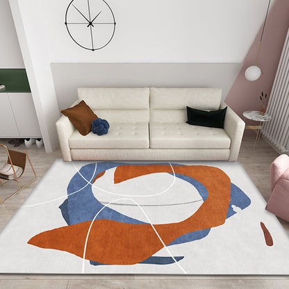 Skorter | Creative Multicolor Modernist Carpet Polyester Abstract Carpet Washable Pet-Friendly Non-Slip Rug for Living Room