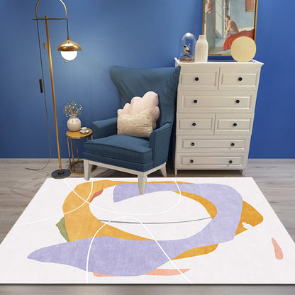 Skorter | Creative Multicolor Modernist Carpet Polyester Abstract Carpet Washable Pet-Friendly Non-Slip Rug for Living Room