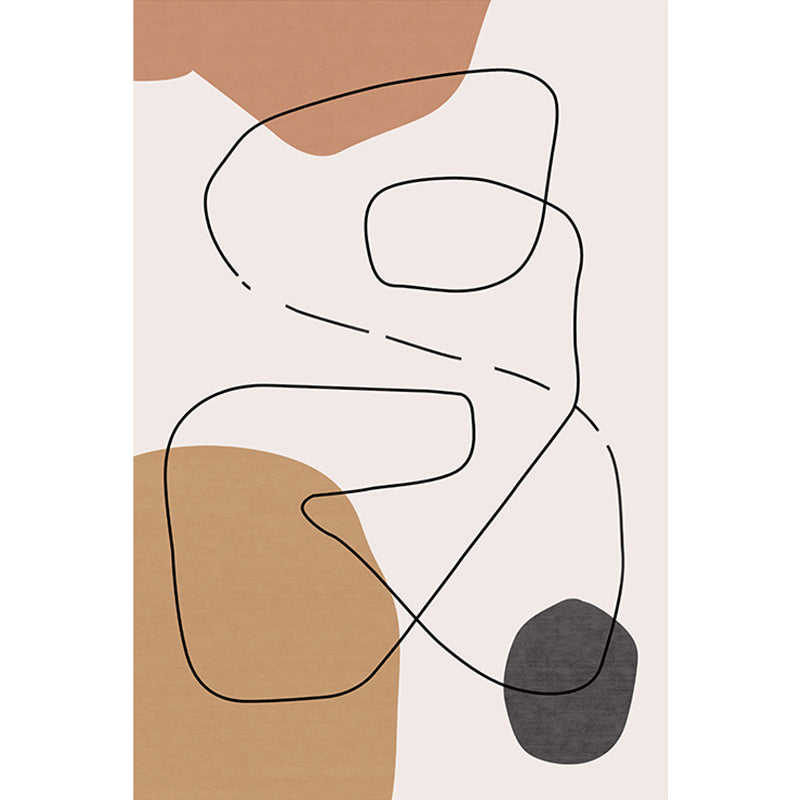 Skorter | Contemporary Abstract Carpet Brown and Green Polyester Carpet Non-Slip Back Washable Pet Friendly Carpet for Home