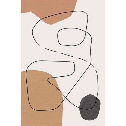 Skorter | Contemporary Abstract Carpet Brown and Green Polyester Carpet Non-Slip Back Washable Pet Friendly Carpet for Home