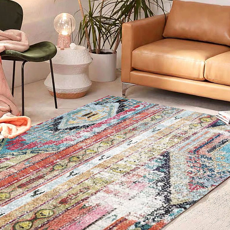 Skorter | Bohemian Tribal Pattern Rug More Colors Polyester Rug Machine Washable Non-Slip Back Rug for Living Room