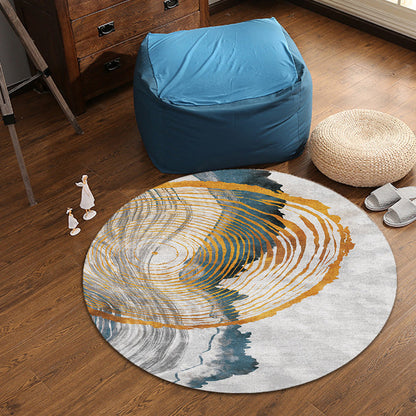 Skorter | Contemporary watercolour patterned rug with twist stripes Multi-colour polyester rug Non-slip backing Washable Pet-friendly rug for bedroom