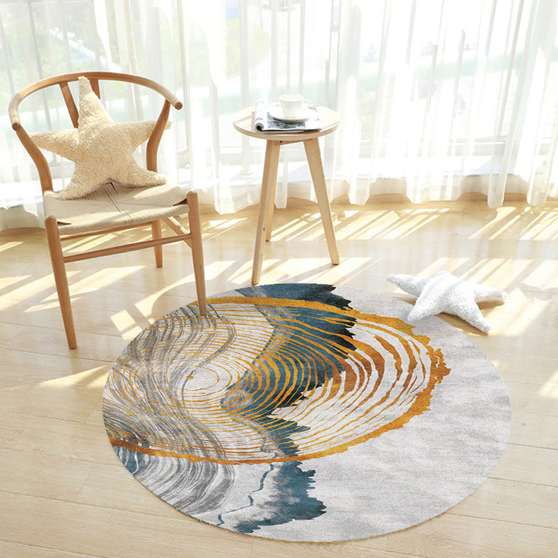 Skorter | Contemporary watercolour patterned rug with twist stripes Multi-colour polyester rug Non-slip backing Washable Pet-friendly rug for bedroom