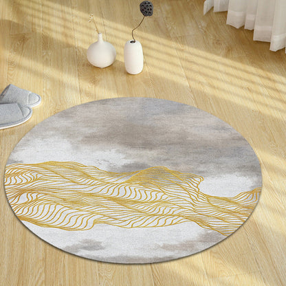 Skorter | Contemporary watercolour patterned rug with twist stripes Multi-colour polyester rug Non-slip backing Washable Pet-friendly rug for bedroom