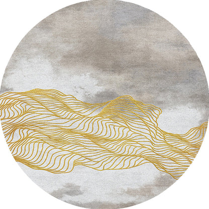 Skorter | Contemporary watercolour patterned rug with twist stripes Multi-colour polyester rug Non-slip backing Washable Pet-friendly rug for bedroom