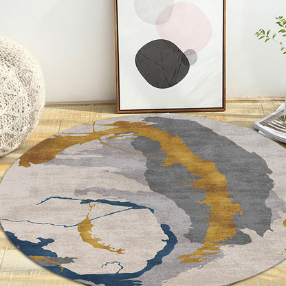 Skorter | Contemporary watercolour patterned rug with twist stripes Multi-colour polyester rug Non-slip backing Washable Pet-friendly rug for bedroom